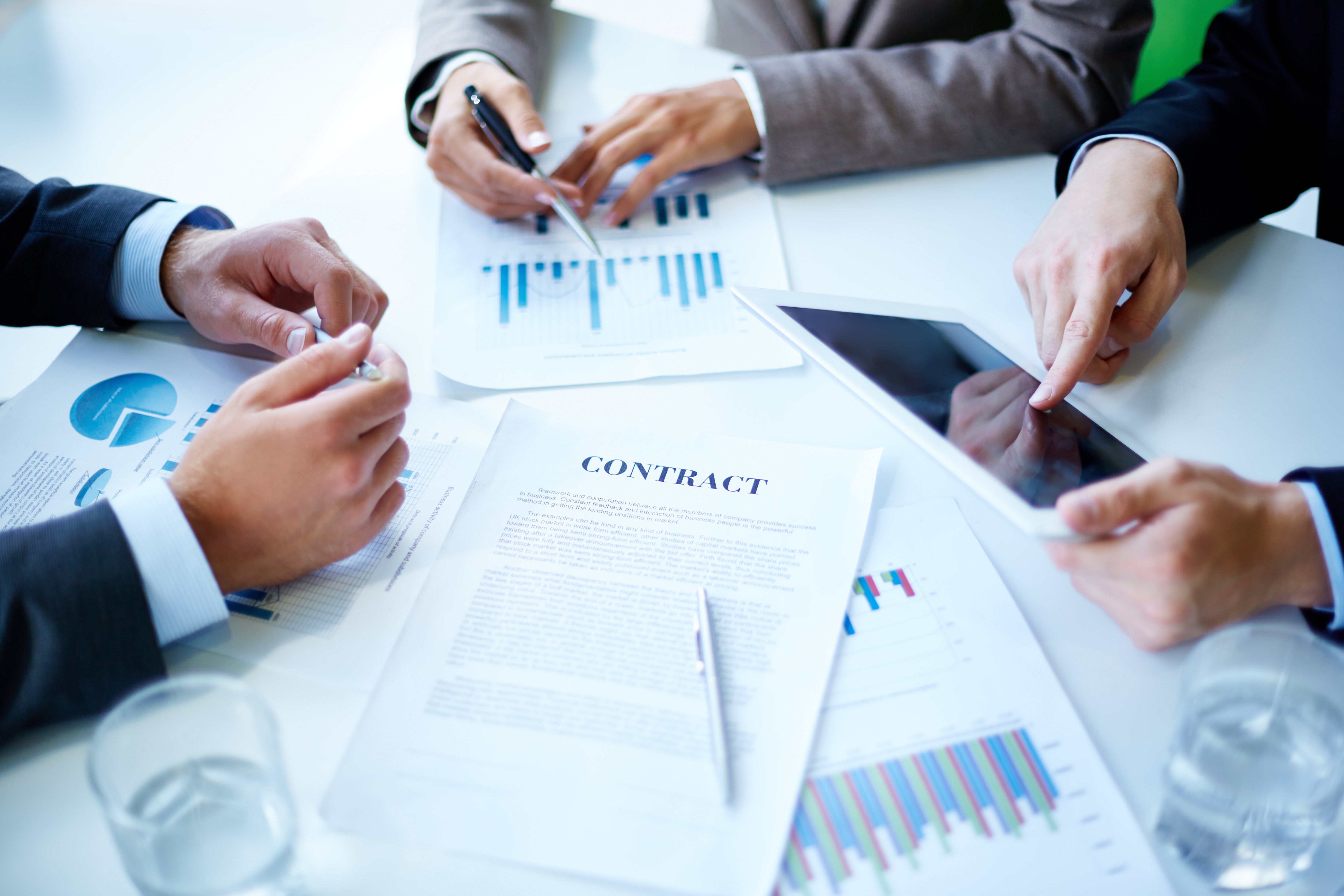 A team of professionals in a strategic management consulting session.